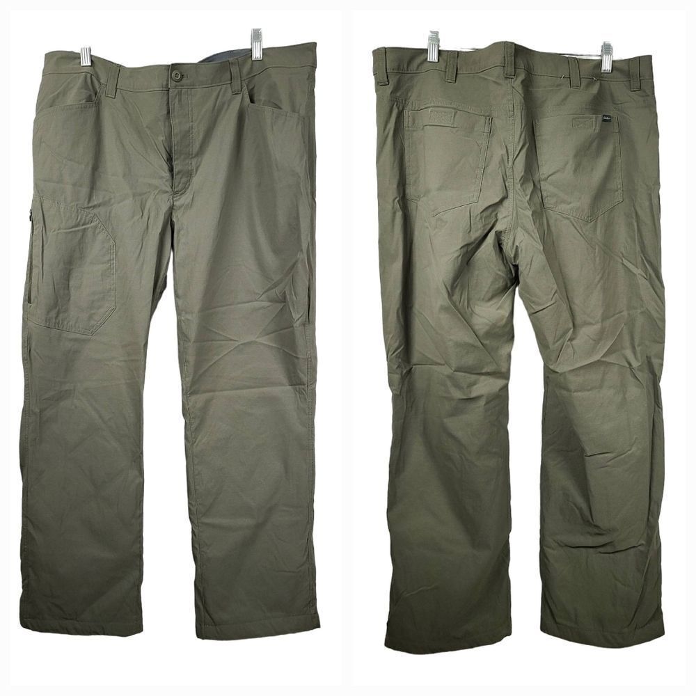 Eddie Bauer 40x30 Fleece Lined Tech Pant Water Repellent UPF50+ Green Men's